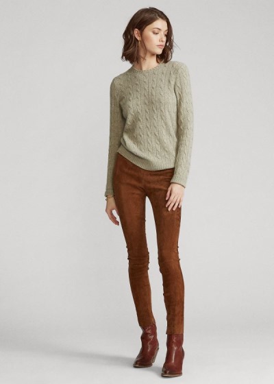 Polo Ralph Lauren Suede Skinny Bukser Dame Danmark (LHXRD1762)